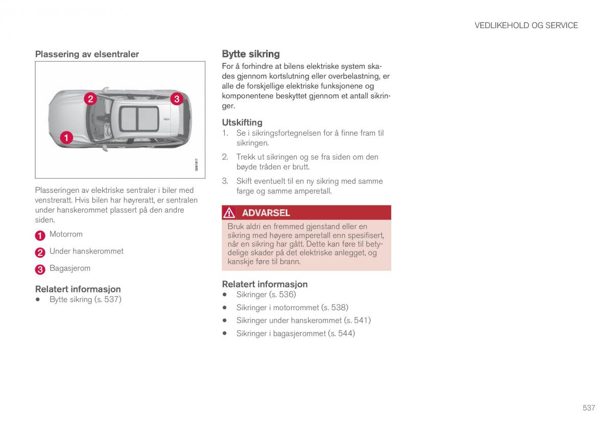 Volvo XC60 II 2 bruksanvisningen / page 539