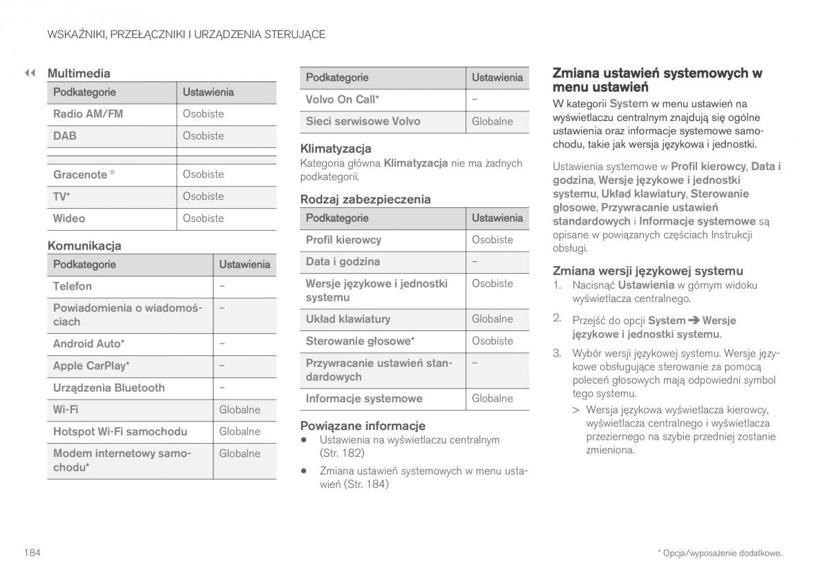 Volvo XC60 II 2 instrukcja obslugi / page 186