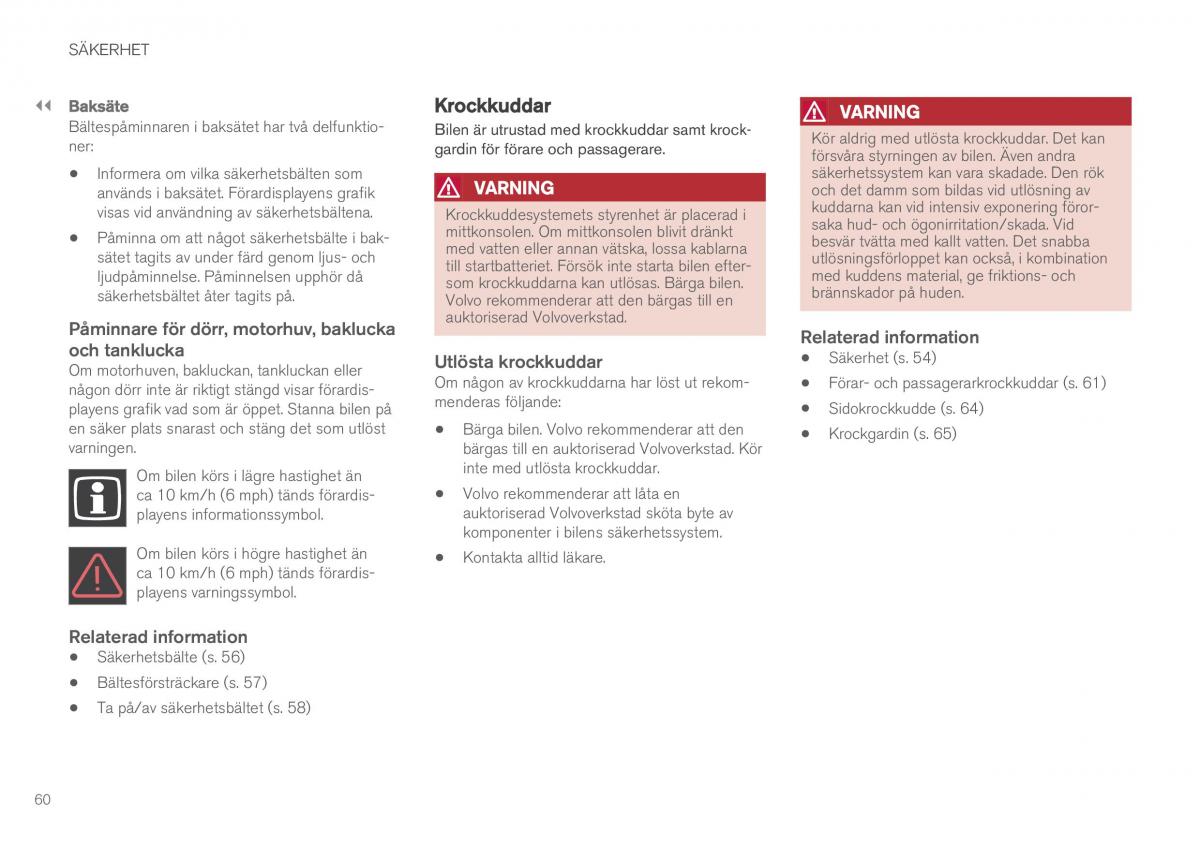 Volvo XC60 II 2 instruktionsbok / page 62