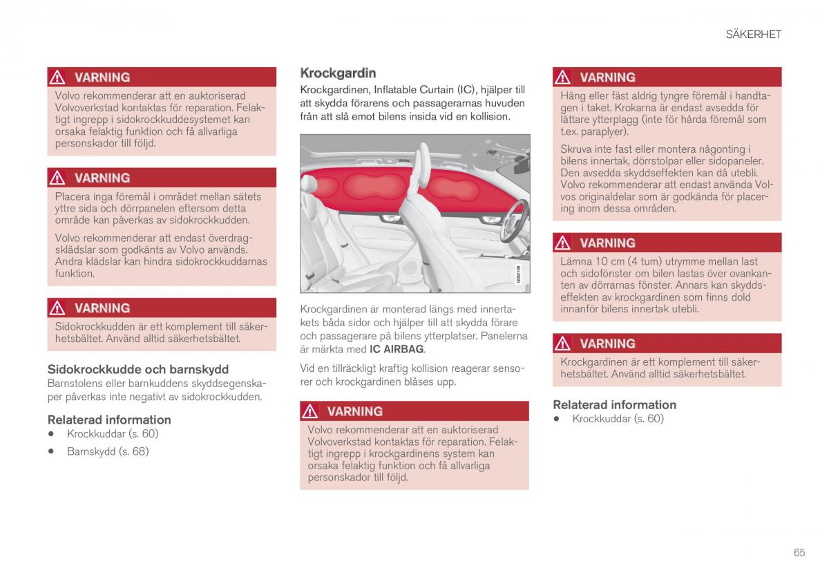 Volvo XC60 II 2 instruktionsbok / page 67