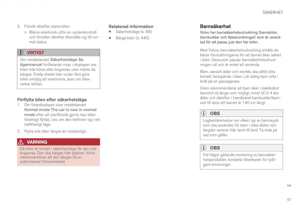 Volvo XC60 II 2 instruktionsbok / page 69