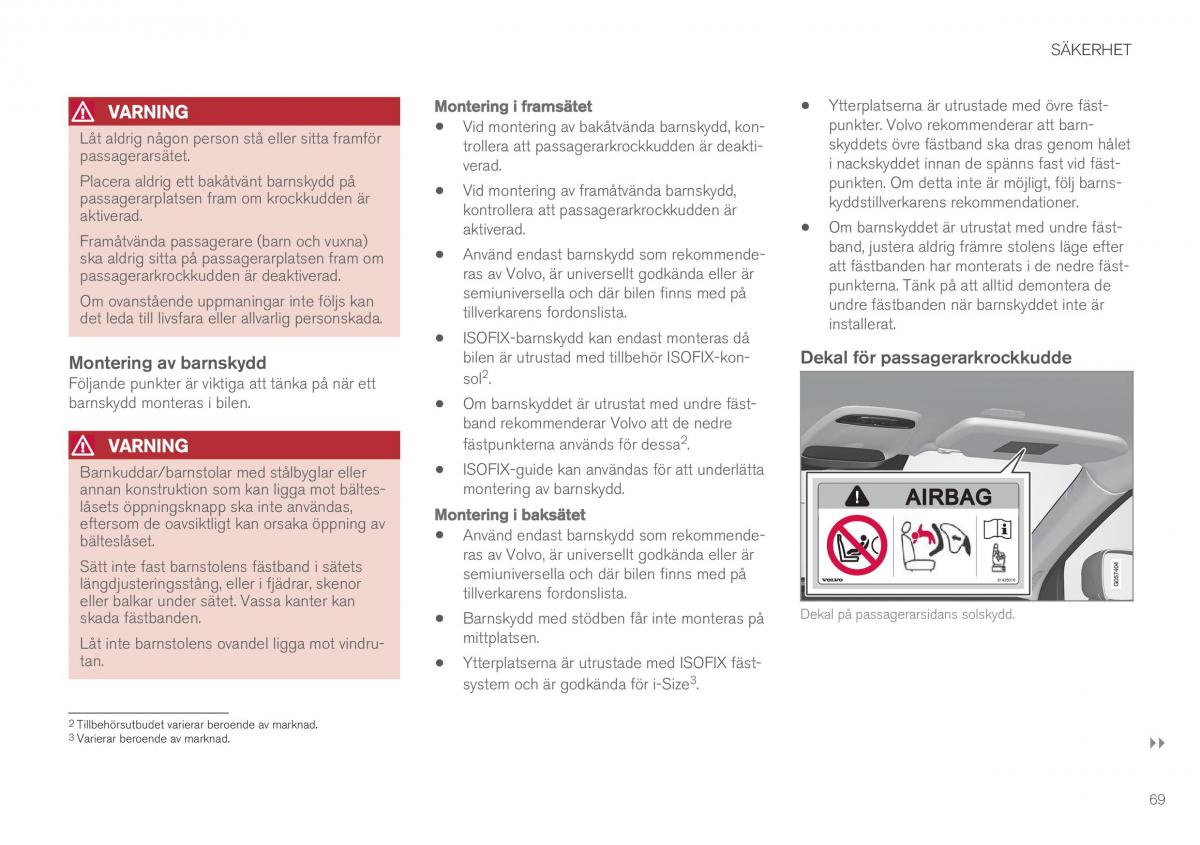 Volvo XC60 II 2 instruktionsbok / page 71