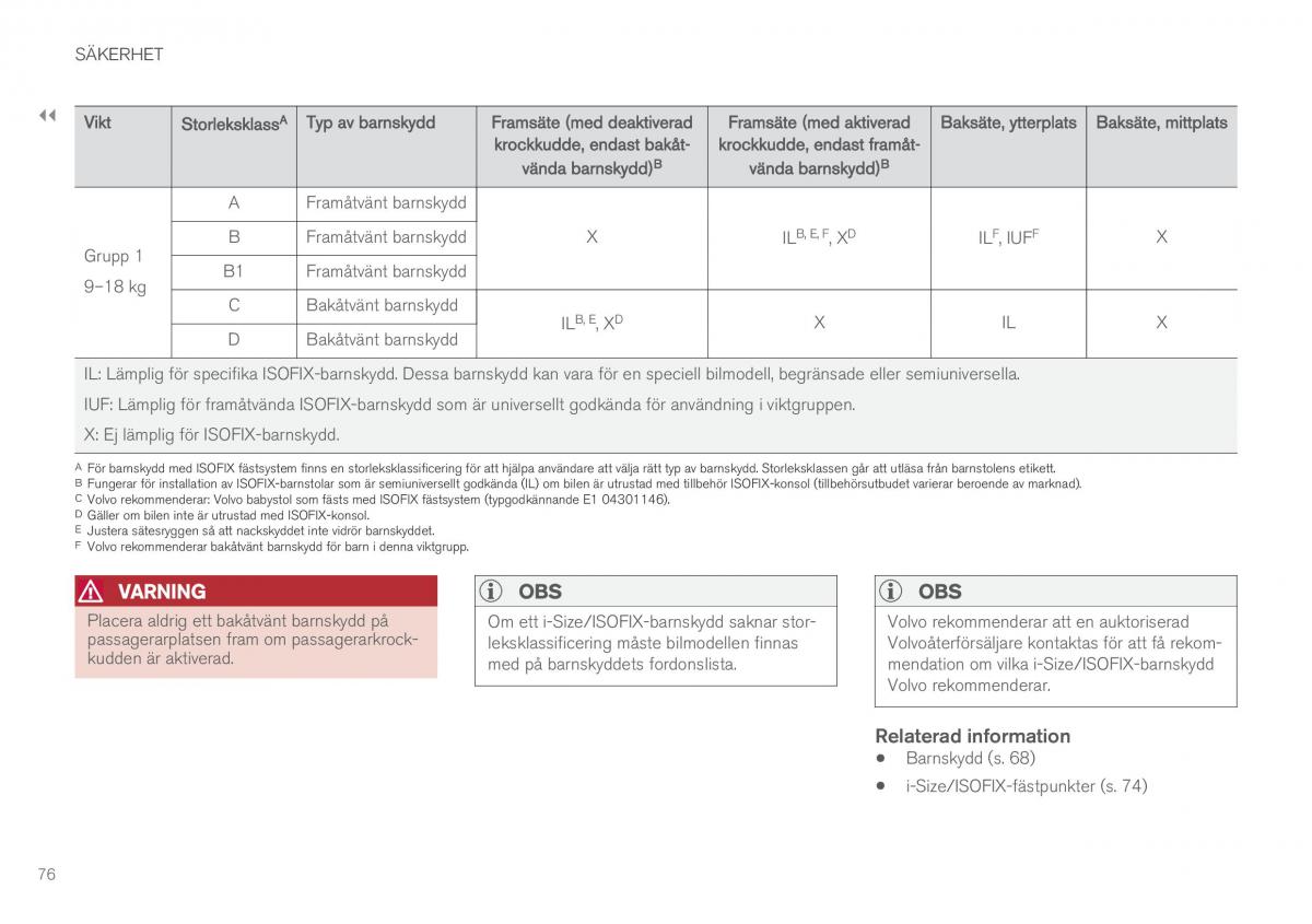 Volvo XC60 II 2 instruktionsbok / page 78