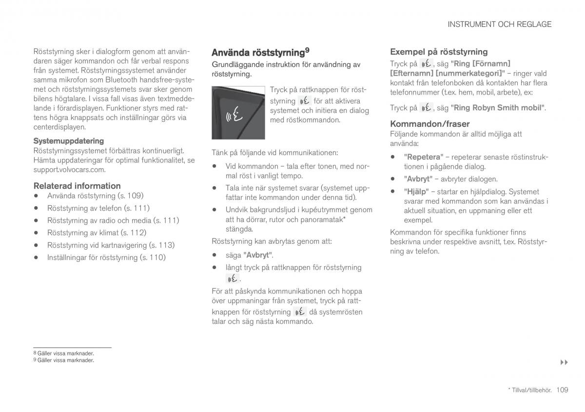 Volvo XC60 II 2 instruktionsbok / page 111