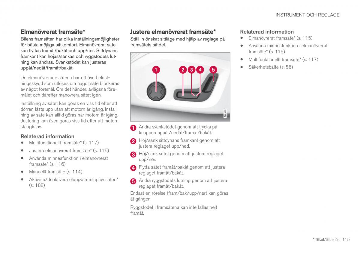 Volvo XC60 II 2 instruktionsbok / page 117