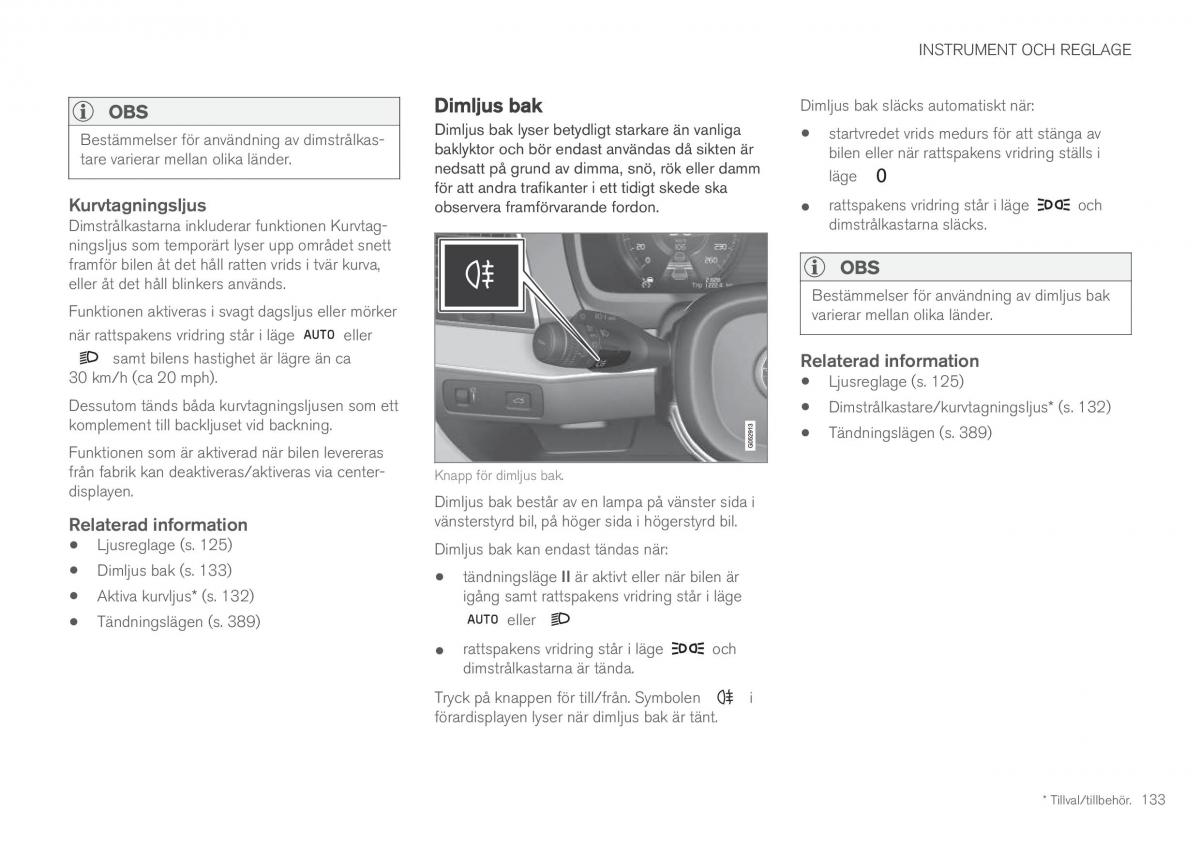 Volvo XC60 II 2 instruktionsbok / page 135