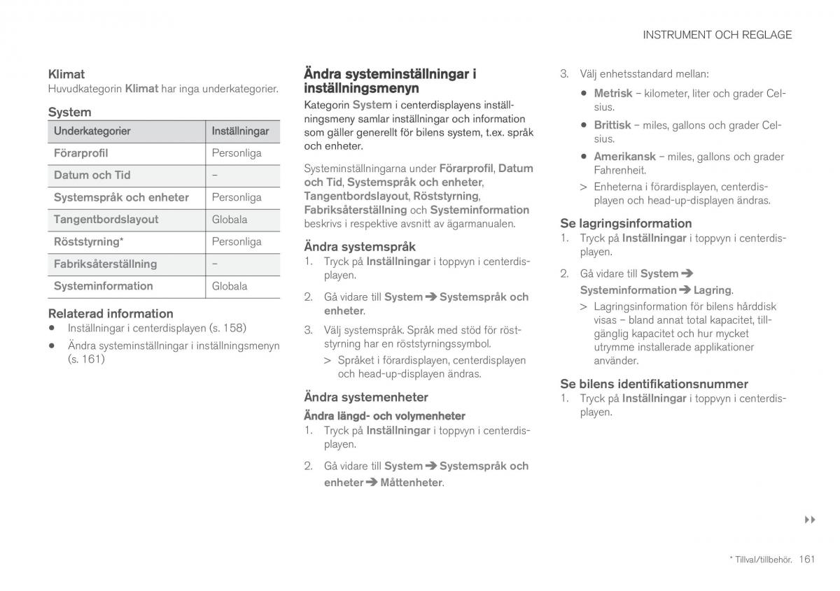 Volvo XC60 II 2 instruktionsbok / page 163