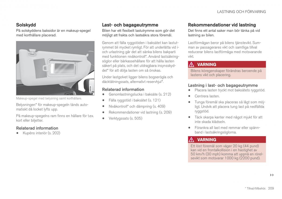 Volvo XC60 II 2 instruktionsbok / page 211