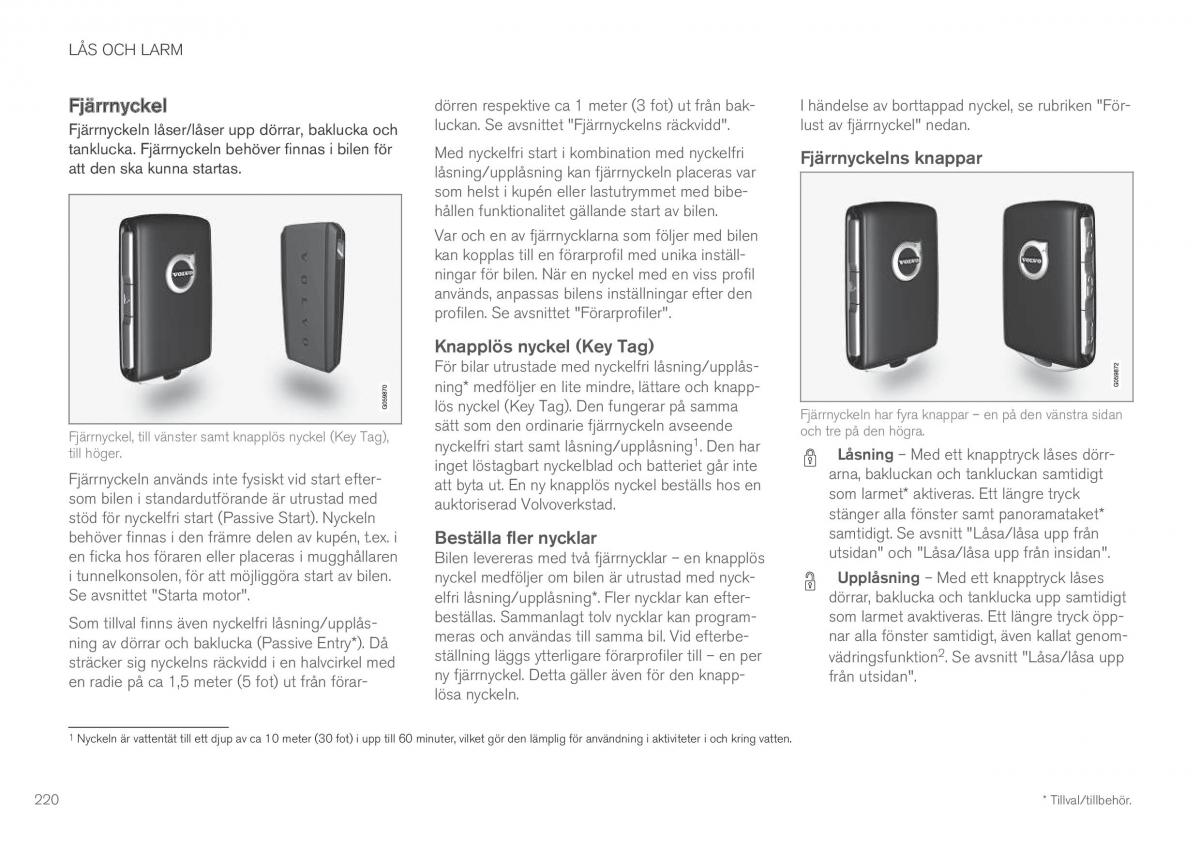 Volvo XC60 II 2 instruktionsbok / page 222