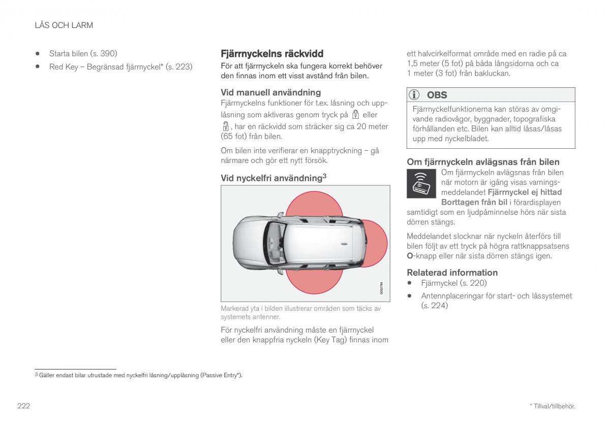 Volvo XC60 II 2 instruktionsbok / page 224