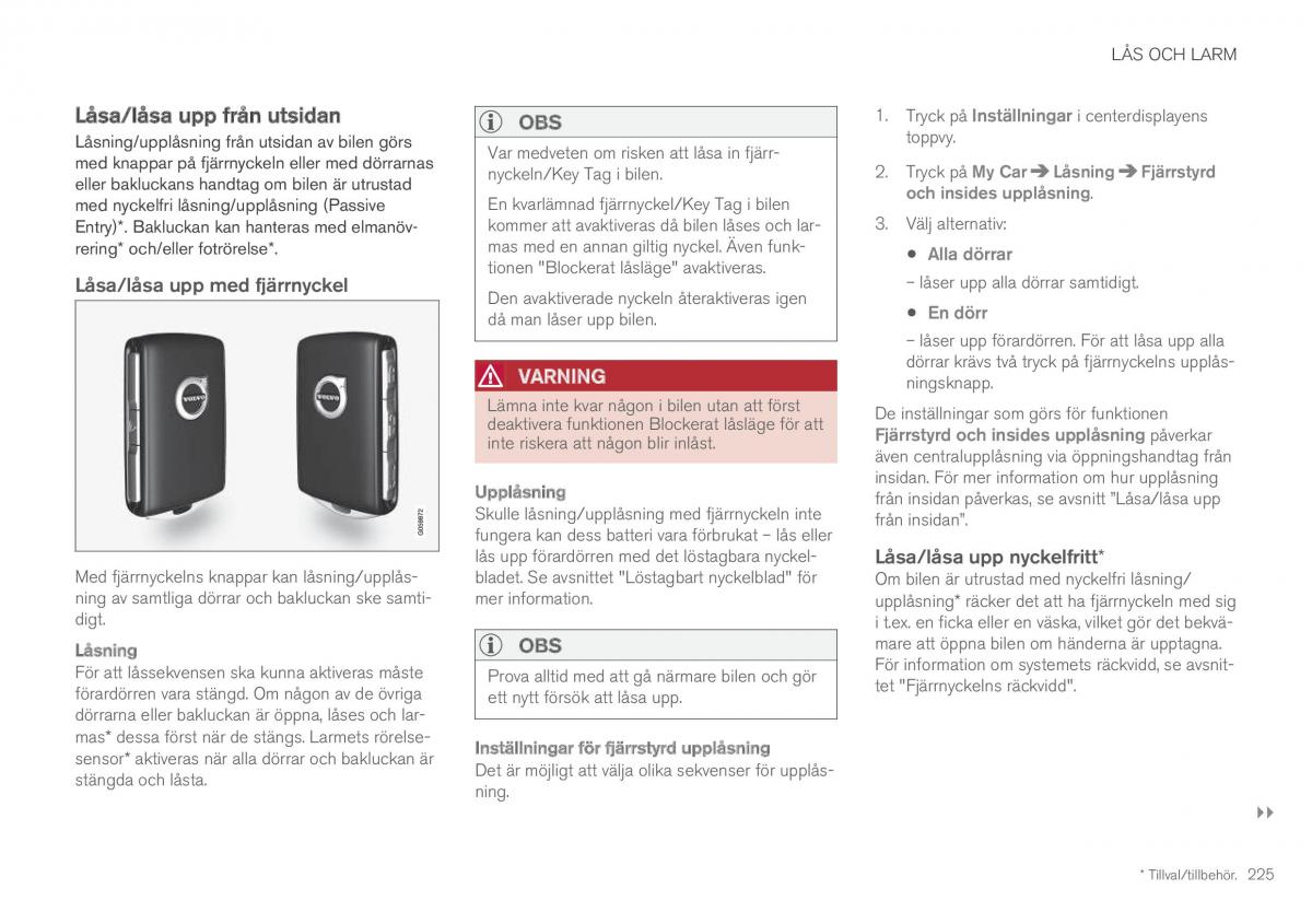 Volvo XC60 II 2 instruktionsbok / page 227