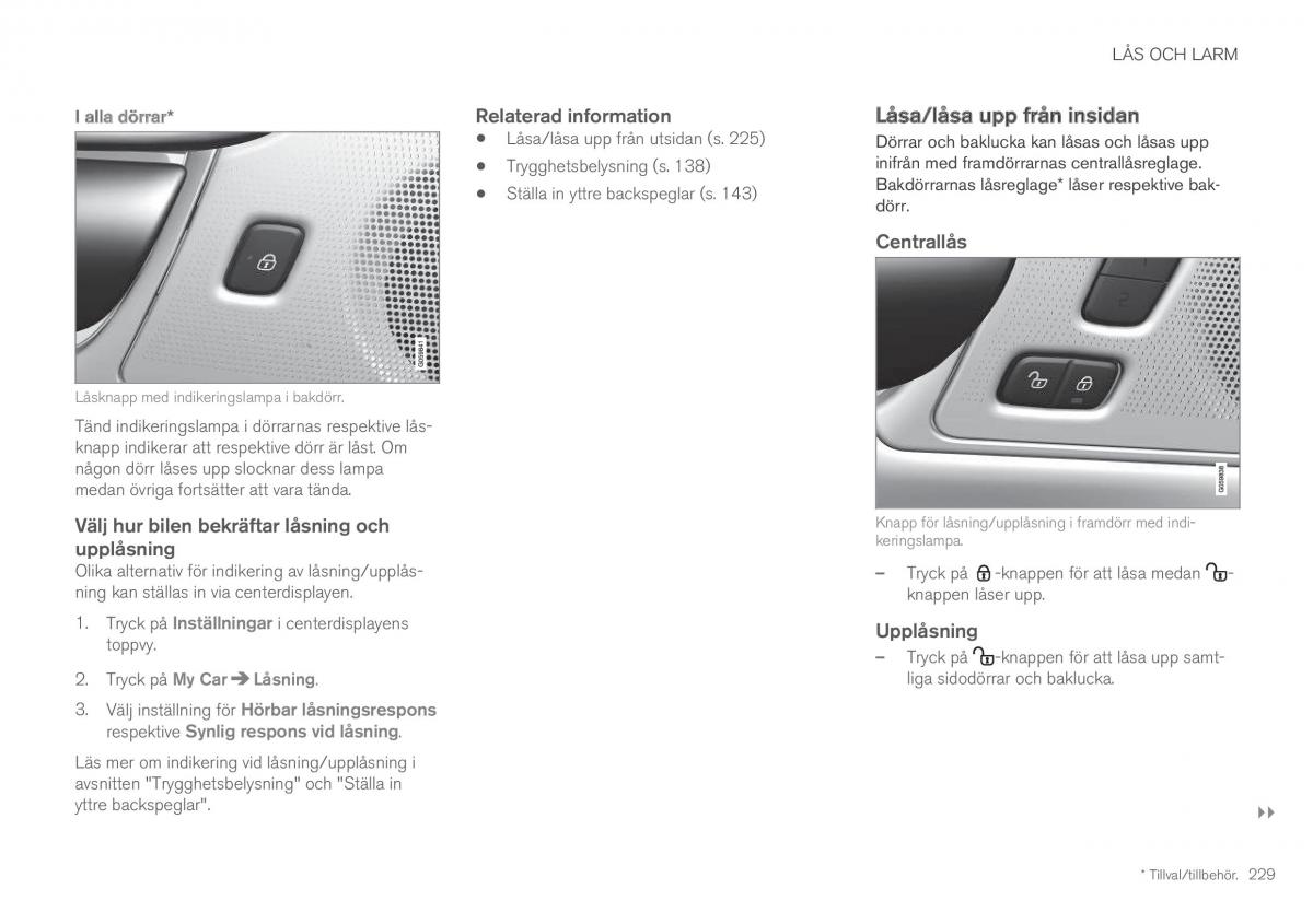 Volvo XC60 II 2 instruktionsbok / page 231