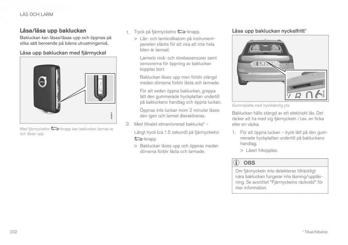 Volvo XC60 II 2 instruktionsbok / page 234