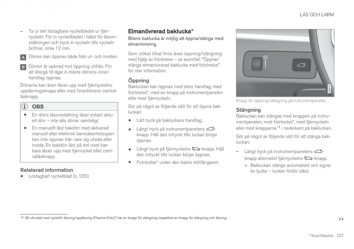 Volvo XC60 II 2 instruktionsbok / page 239