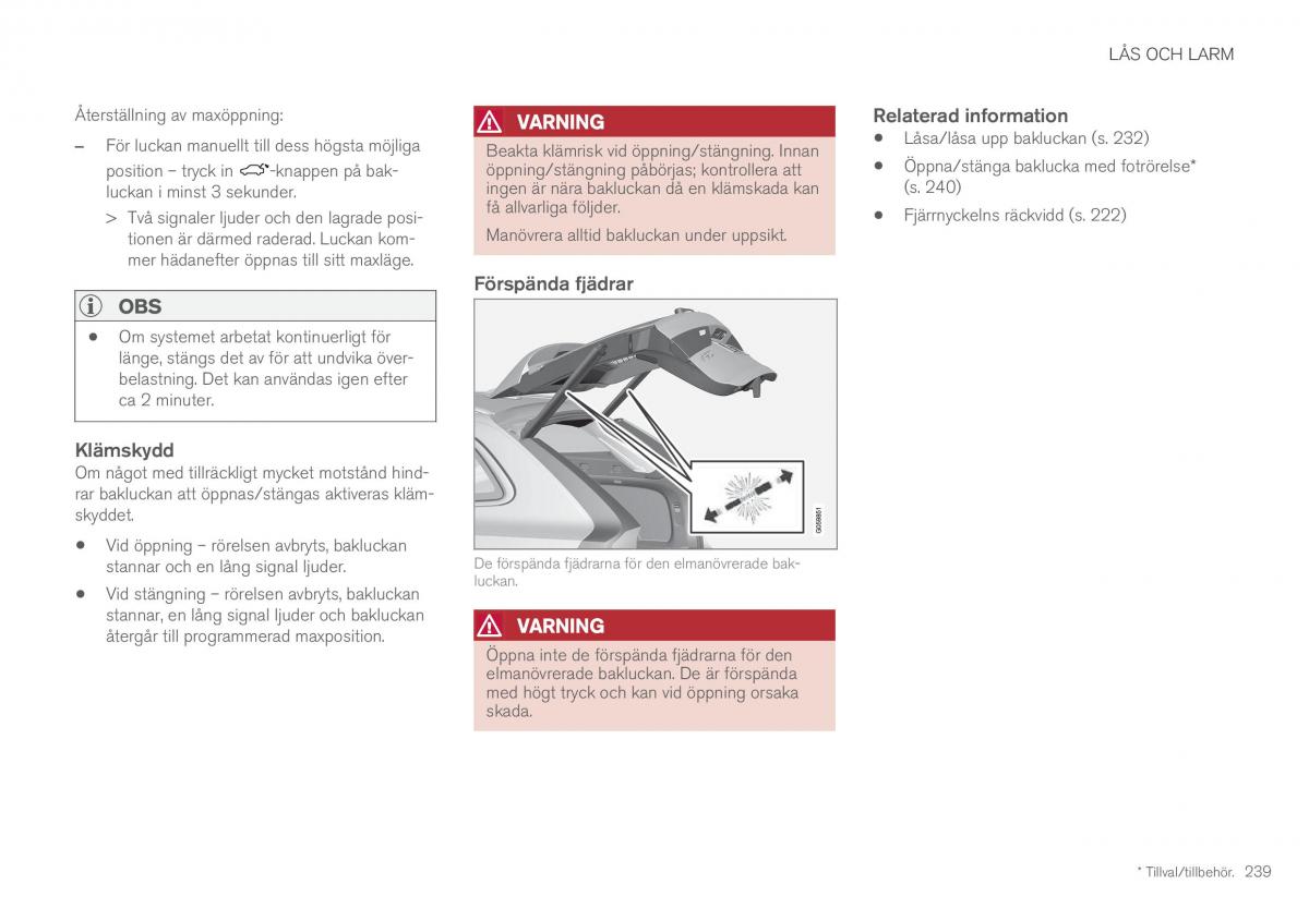 Volvo XC60 II 2 instruktionsbok / page 241