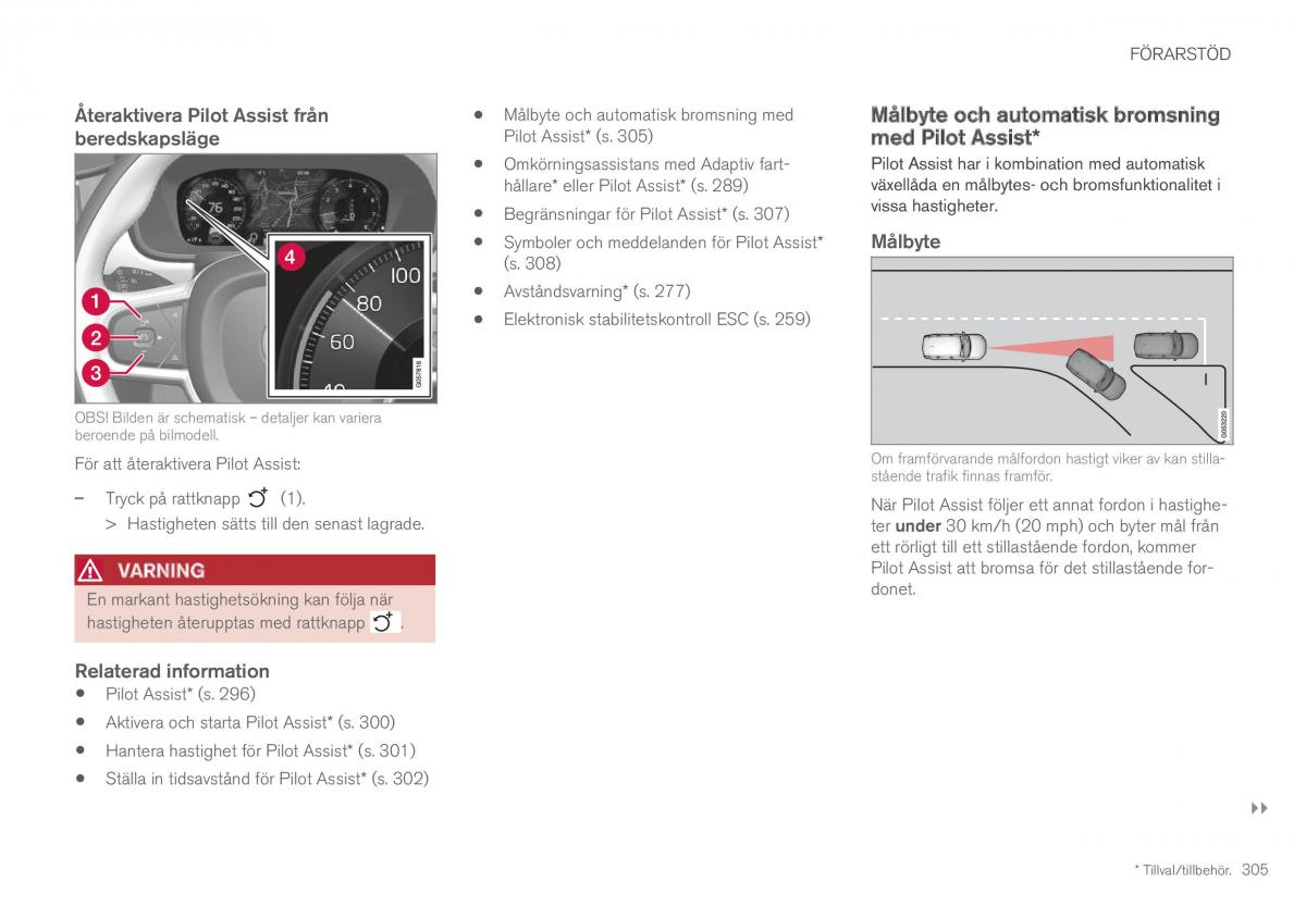 Volvo XC60 II 2 instruktionsbok / page 307