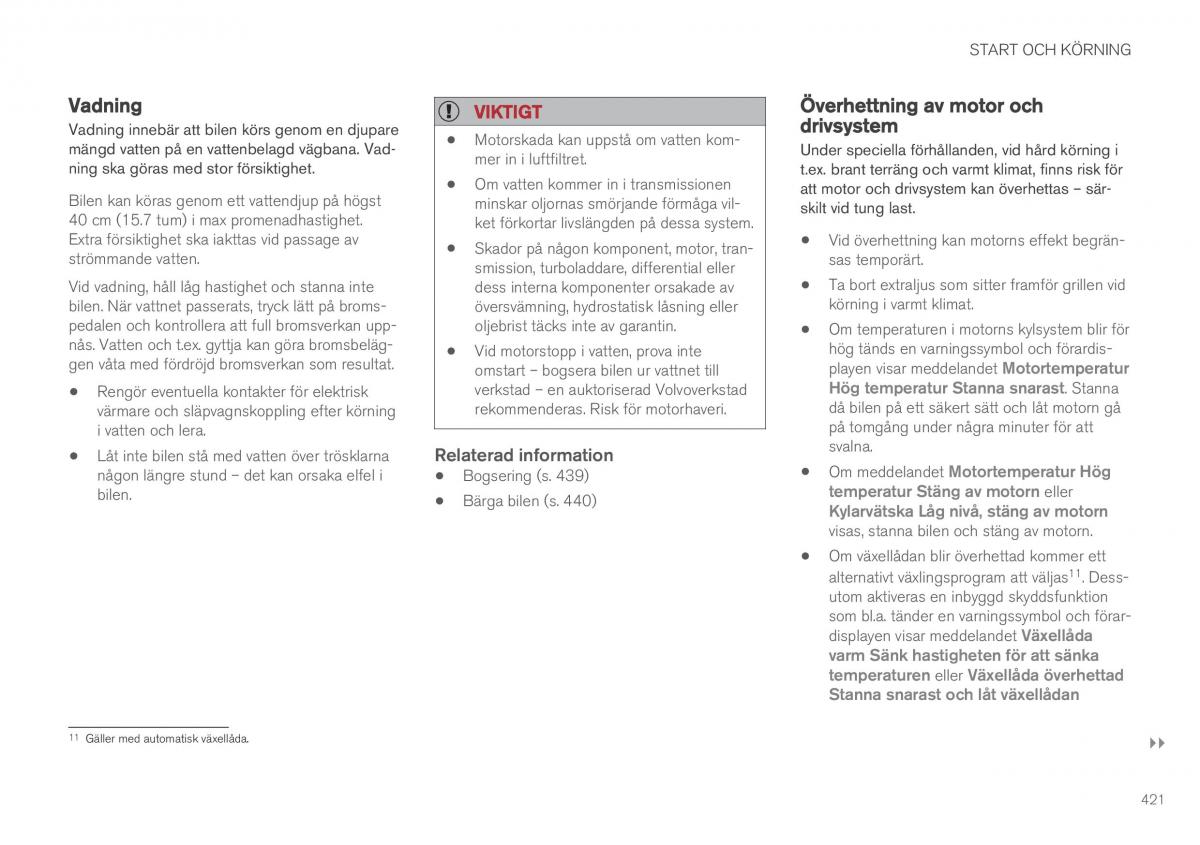 Volvo XC60 II 2 instruktionsbok / page 423