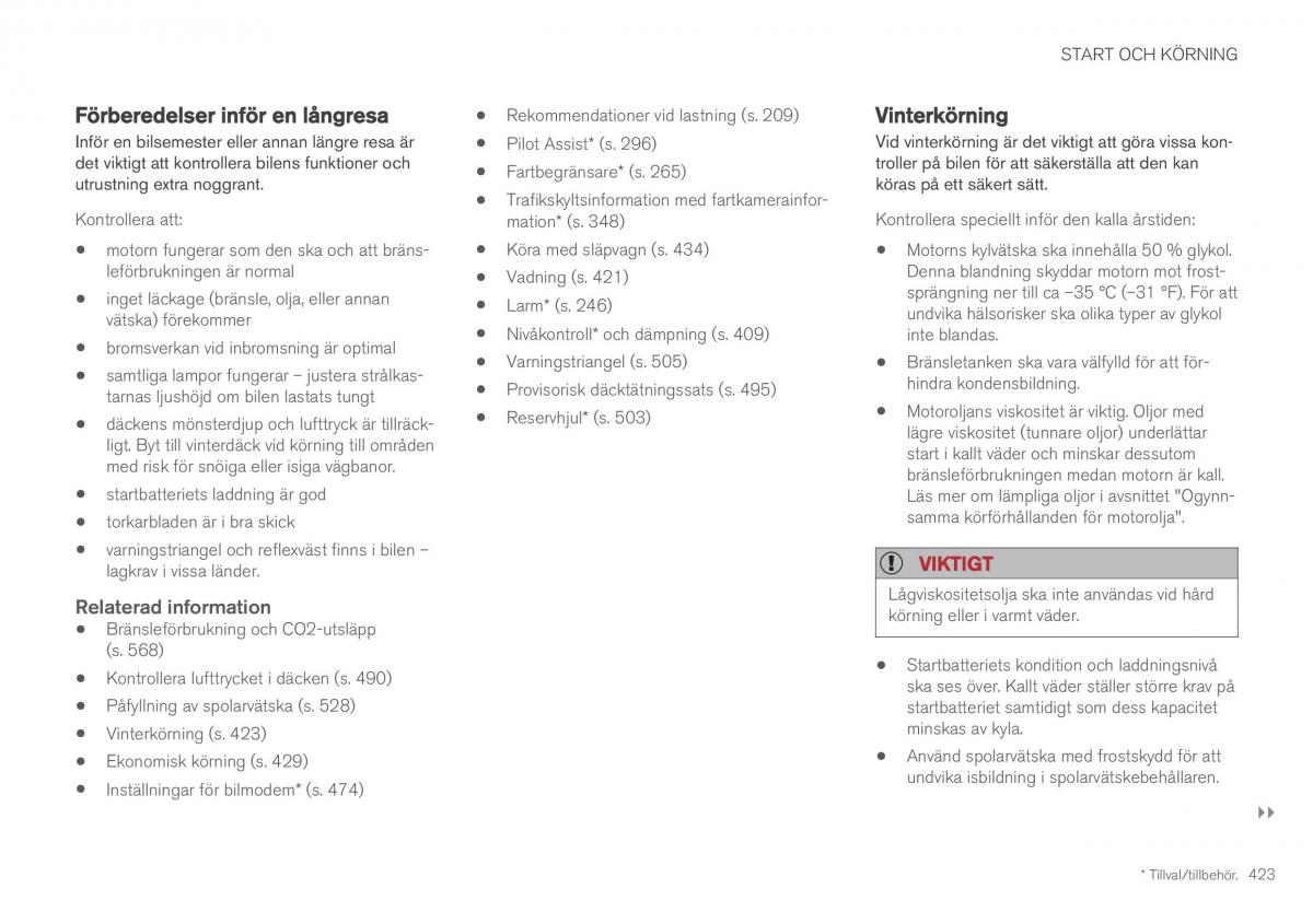 Volvo XC60 II 2 instruktionsbok / page 425