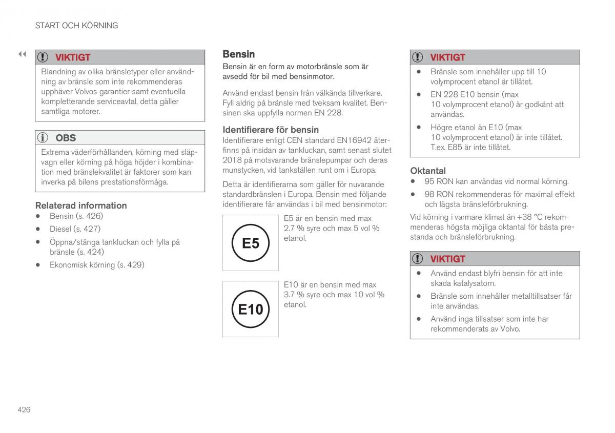 Volvo XC60 II 2 instruktionsbok / page 428