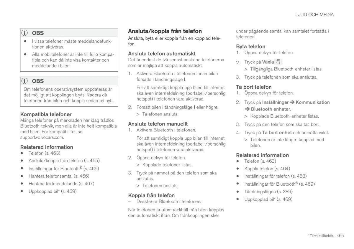 Volvo XC60 II 2 instruktionsbok / page 467