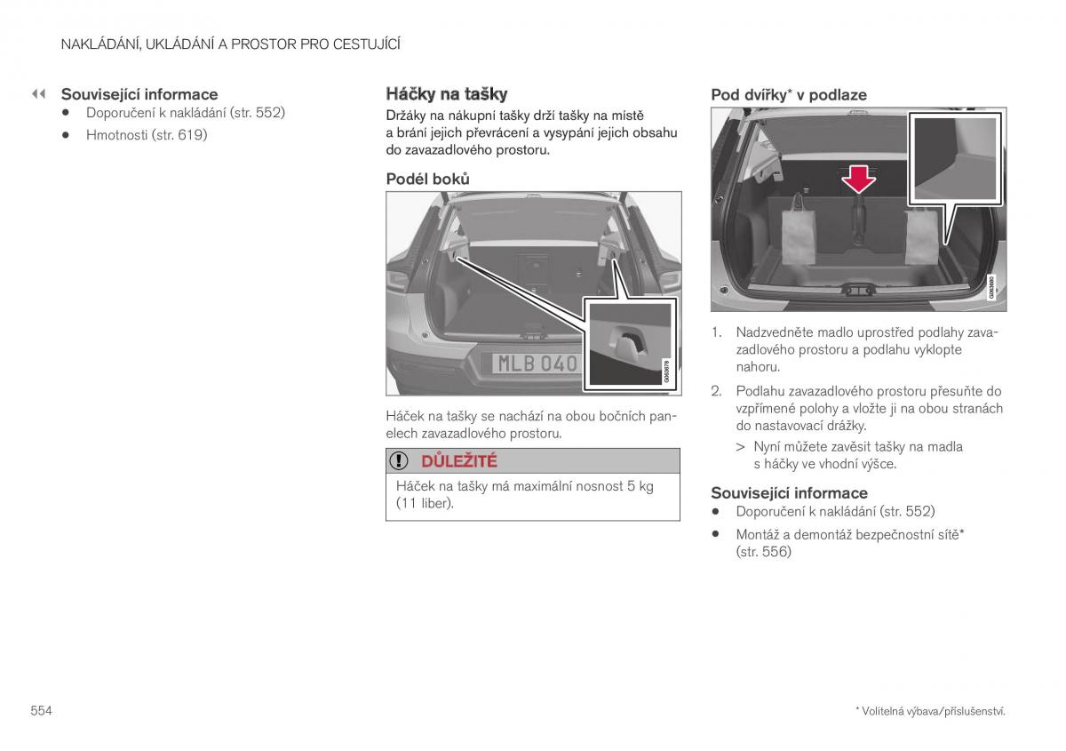 Volvo XC40 navod k obsludze / page 556