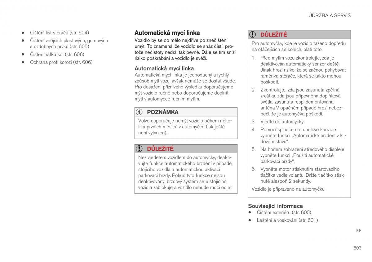 Volvo XC40 navod k obsludze / page 605