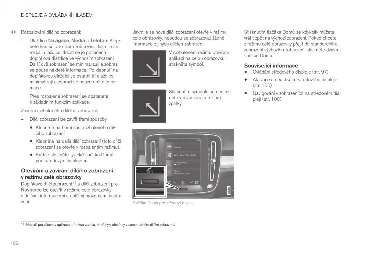 Volvo XC40 navod k obsludze / page 108