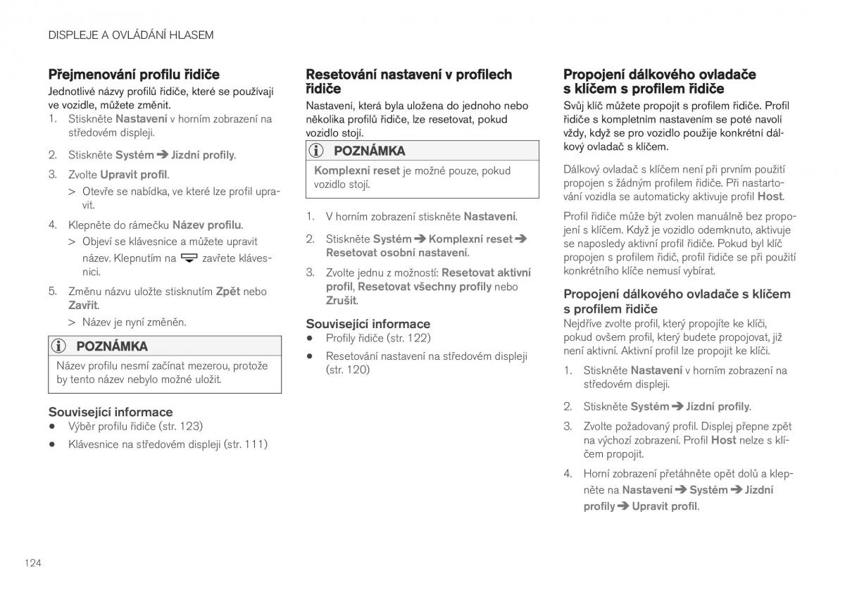 Volvo XC40 navod k obsludze / page 126