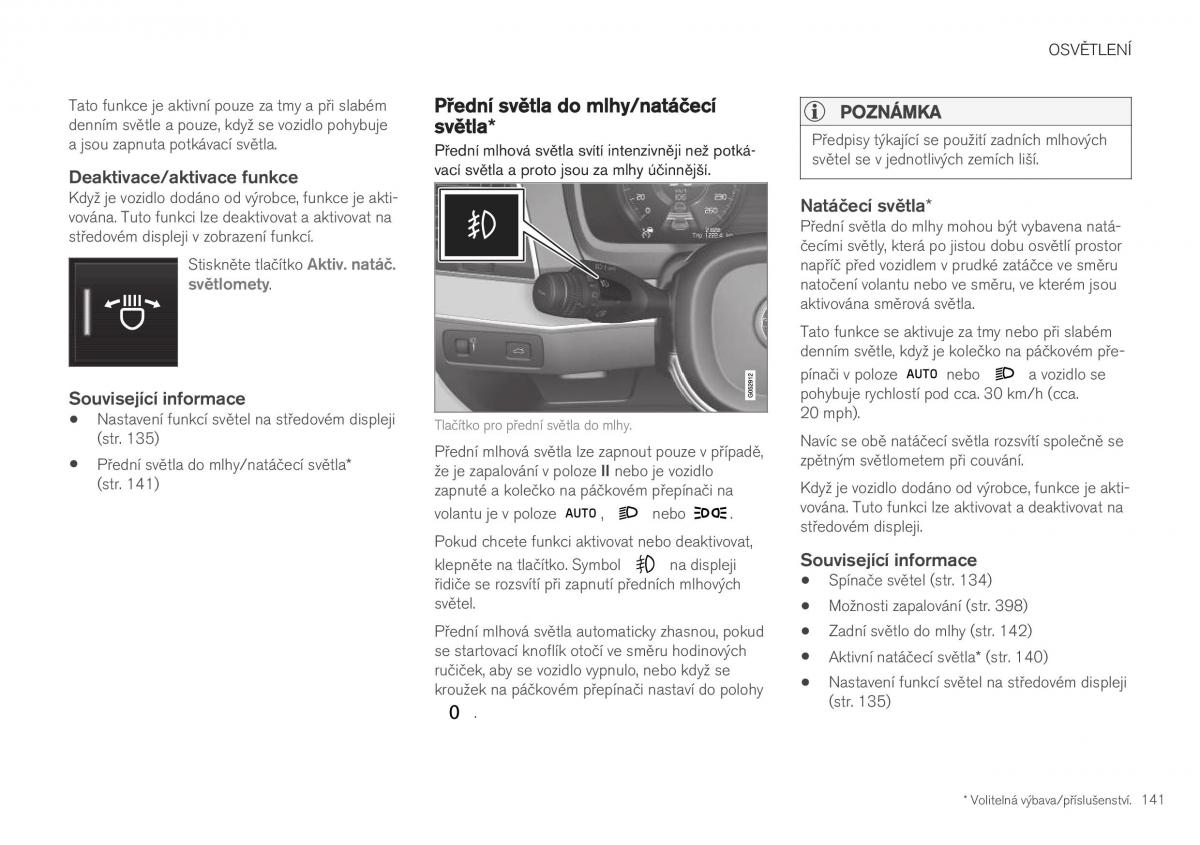 Volvo XC40 navod k obsludze / page 143