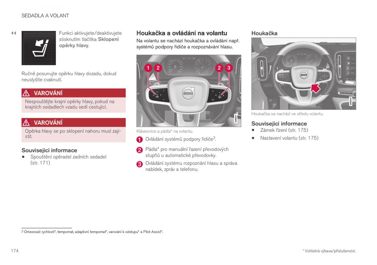 Volvo XC40 navod k obsludze / page 176