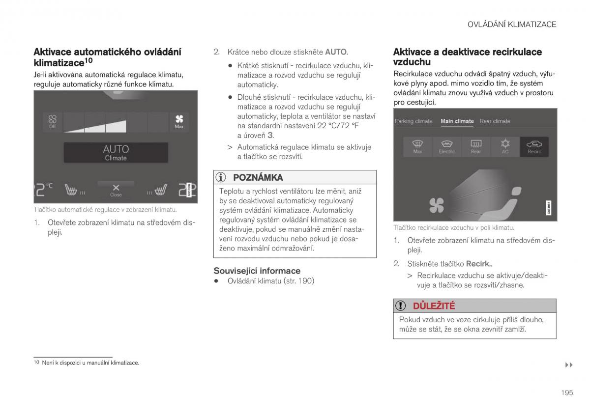 Volvo XC40 navod k obsludze / page 197