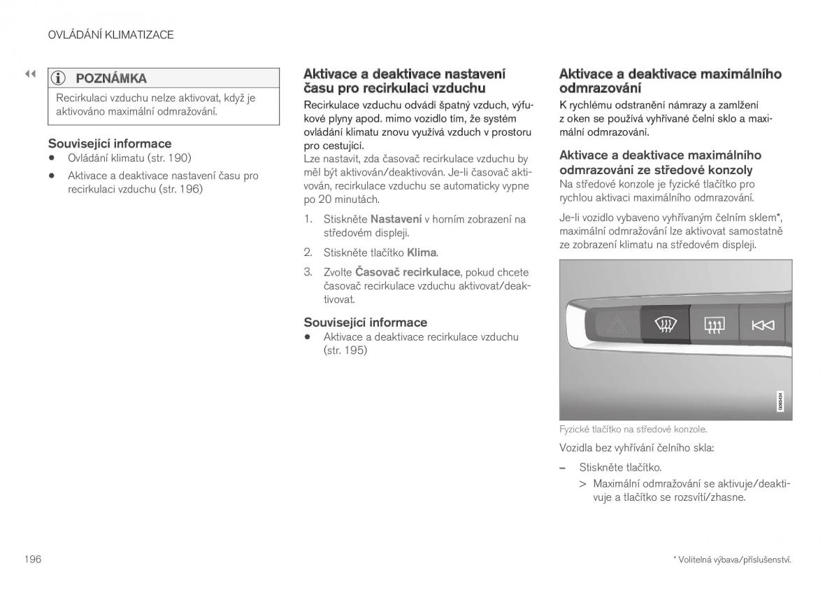 Volvo XC40 navod k obsludze / page 198