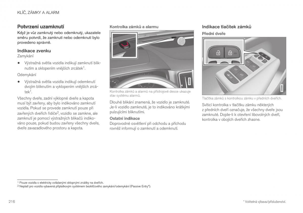 Volvo XC40 navod k obsludze / page 218