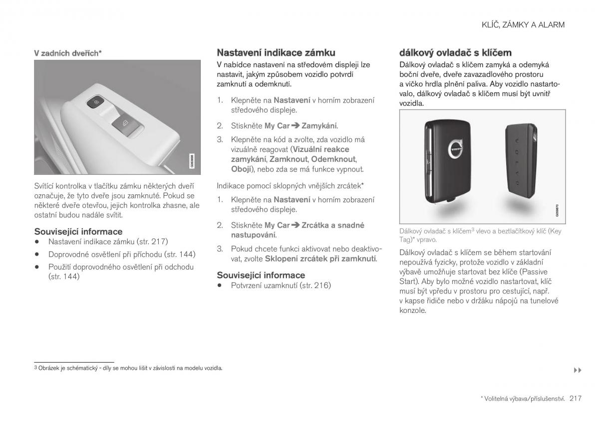 Volvo XC40 navod k obsludze / page 219