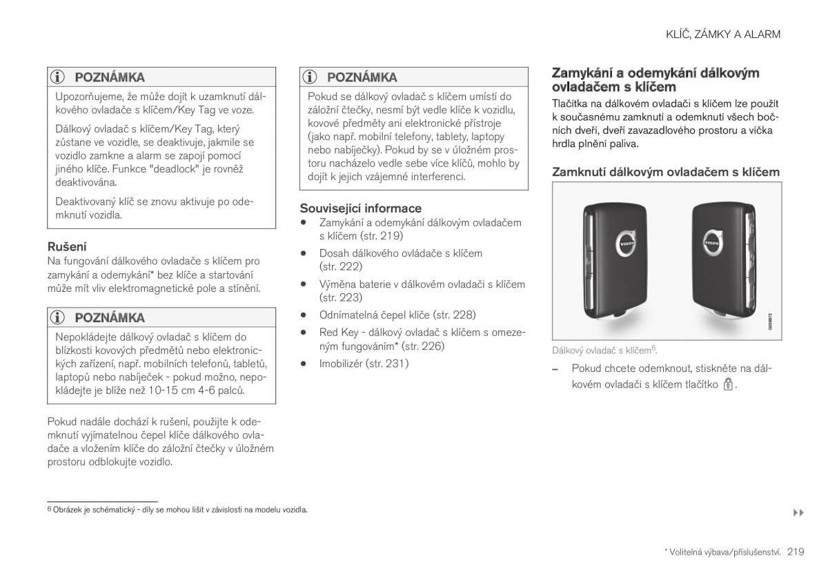 Volvo XC40 navod k obsludze / page 221