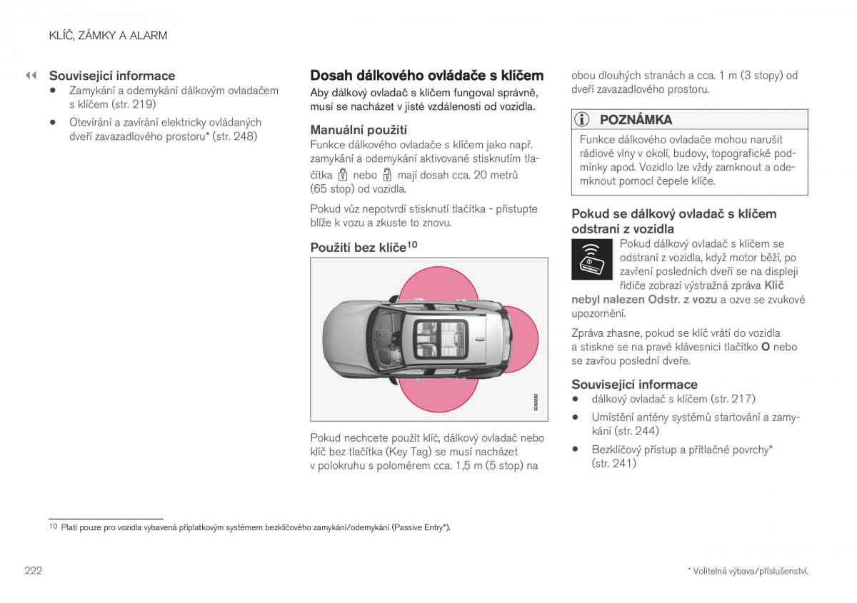 Volvo XC40 navod k obsludze / page 224