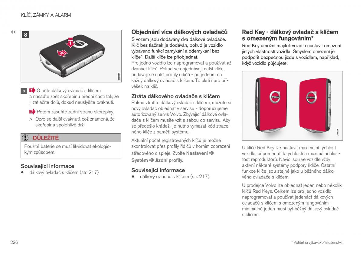 Volvo XC40 navod k obsludze / page 228