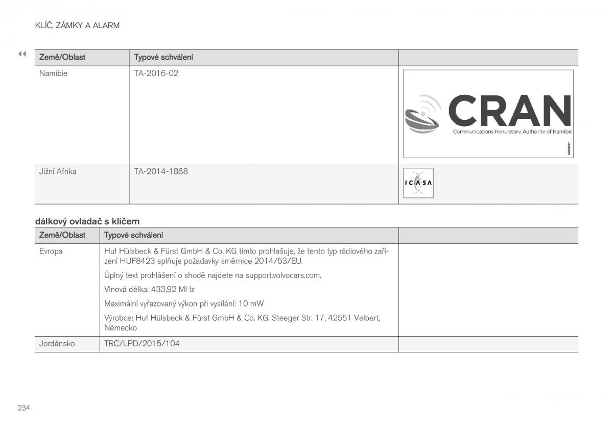 Volvo XC40 navod k obsludze / page 236