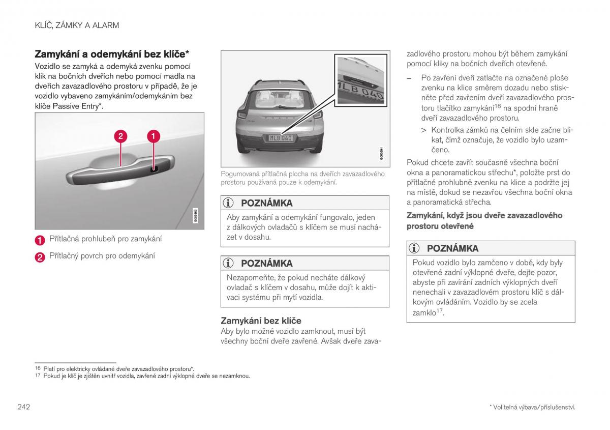 Volvo XC40 navod k obsludze / page 244