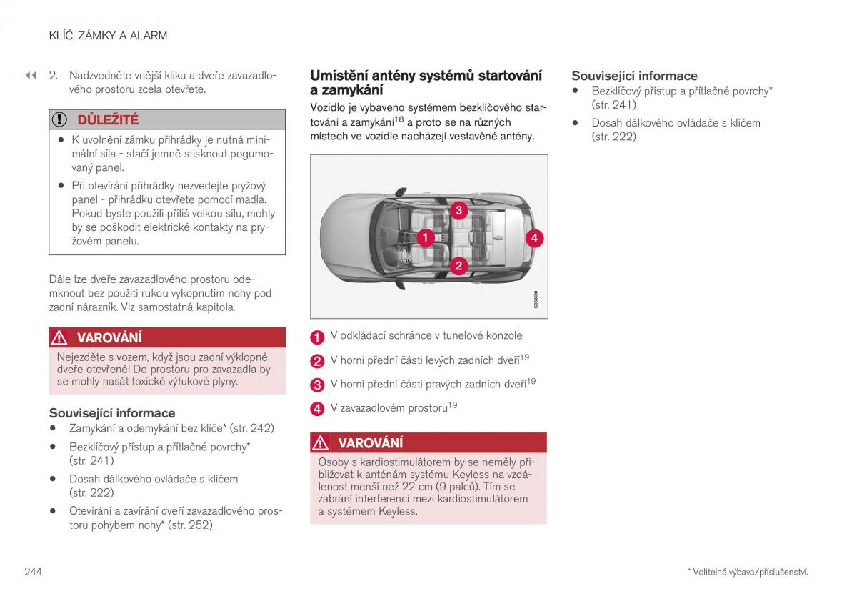 Volvo XC40 navod k obsludze / page 246