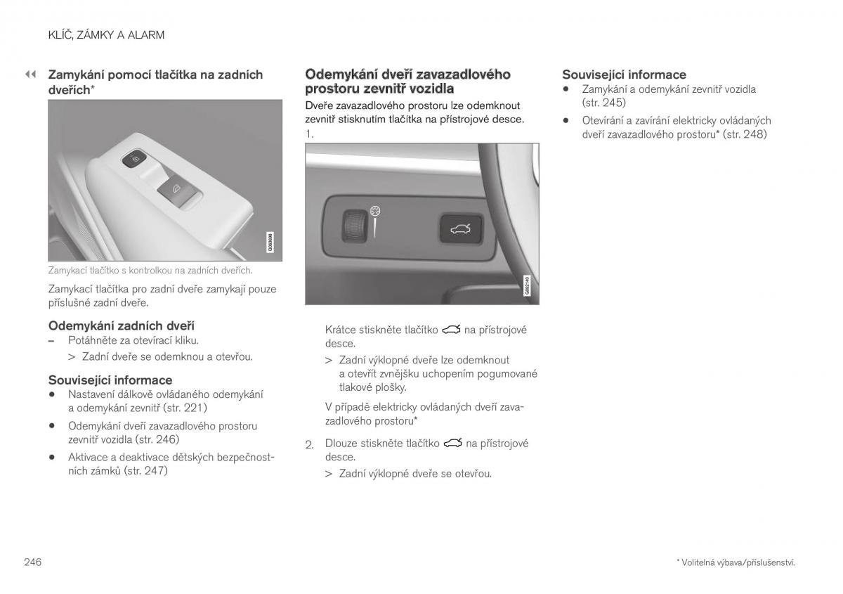 Volvo XC40 navod k obsludze / page 248