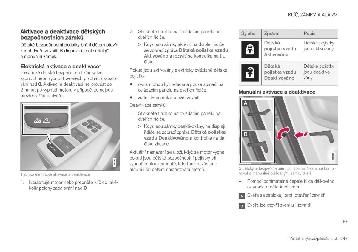 Volvo XC40 navod k obsludze / page 249