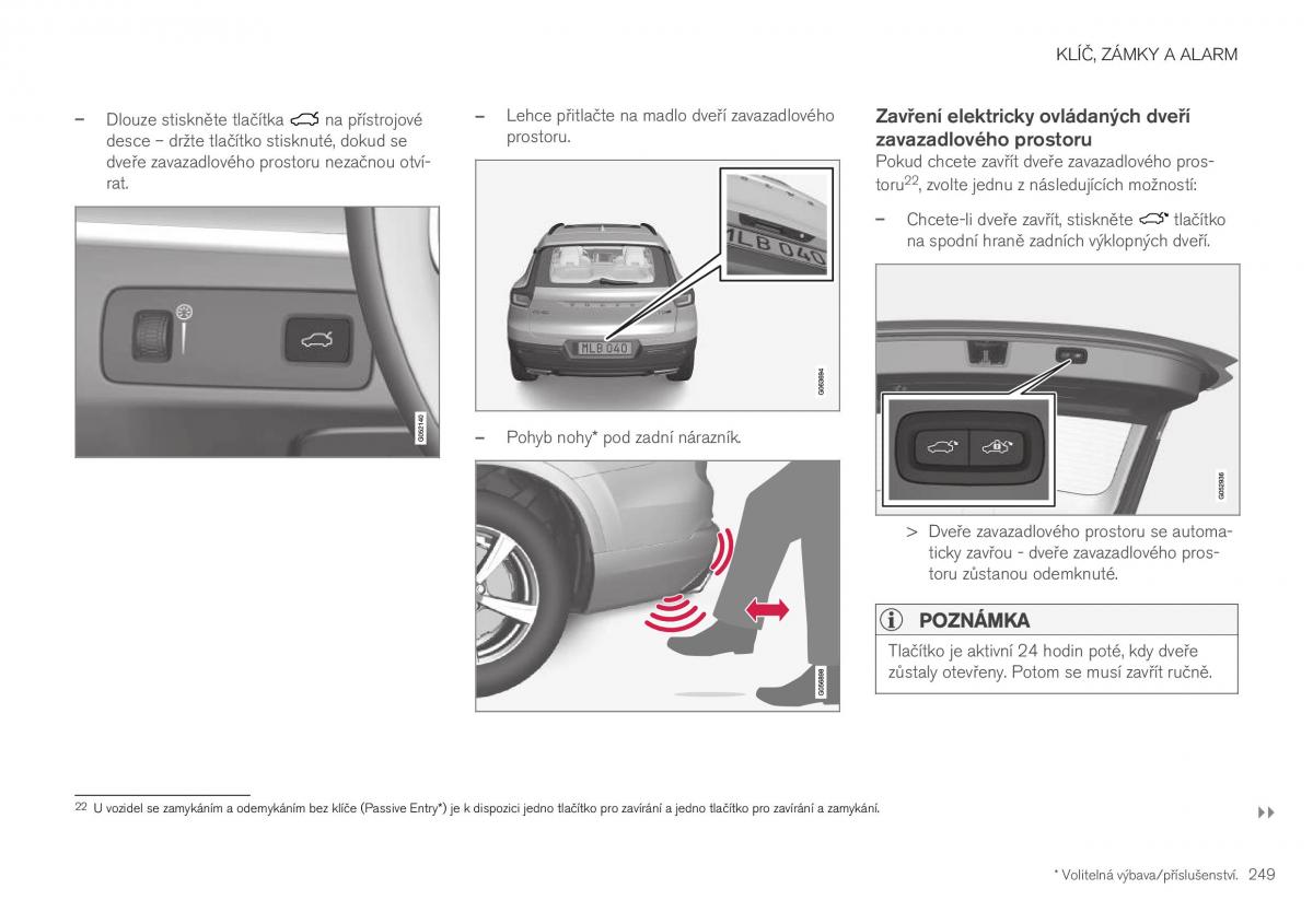 Volvo XC40 navod k obsludze / page 251