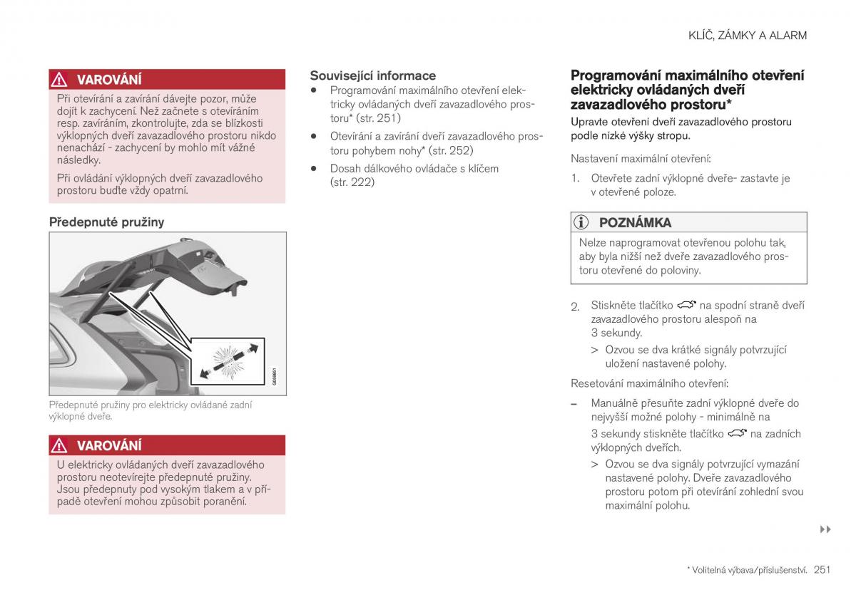 Volvo XC40 navod k obsludze / page 253