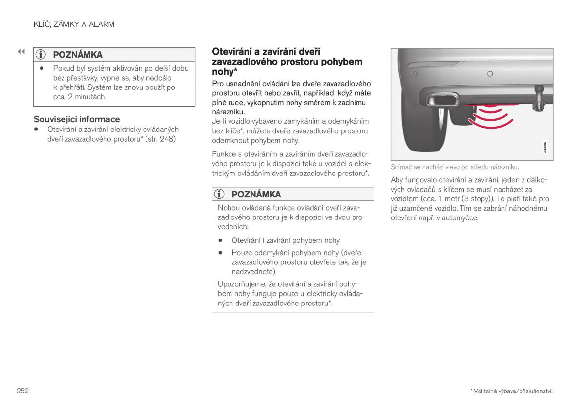 Volvo XC40 navod k obsludze / page 254