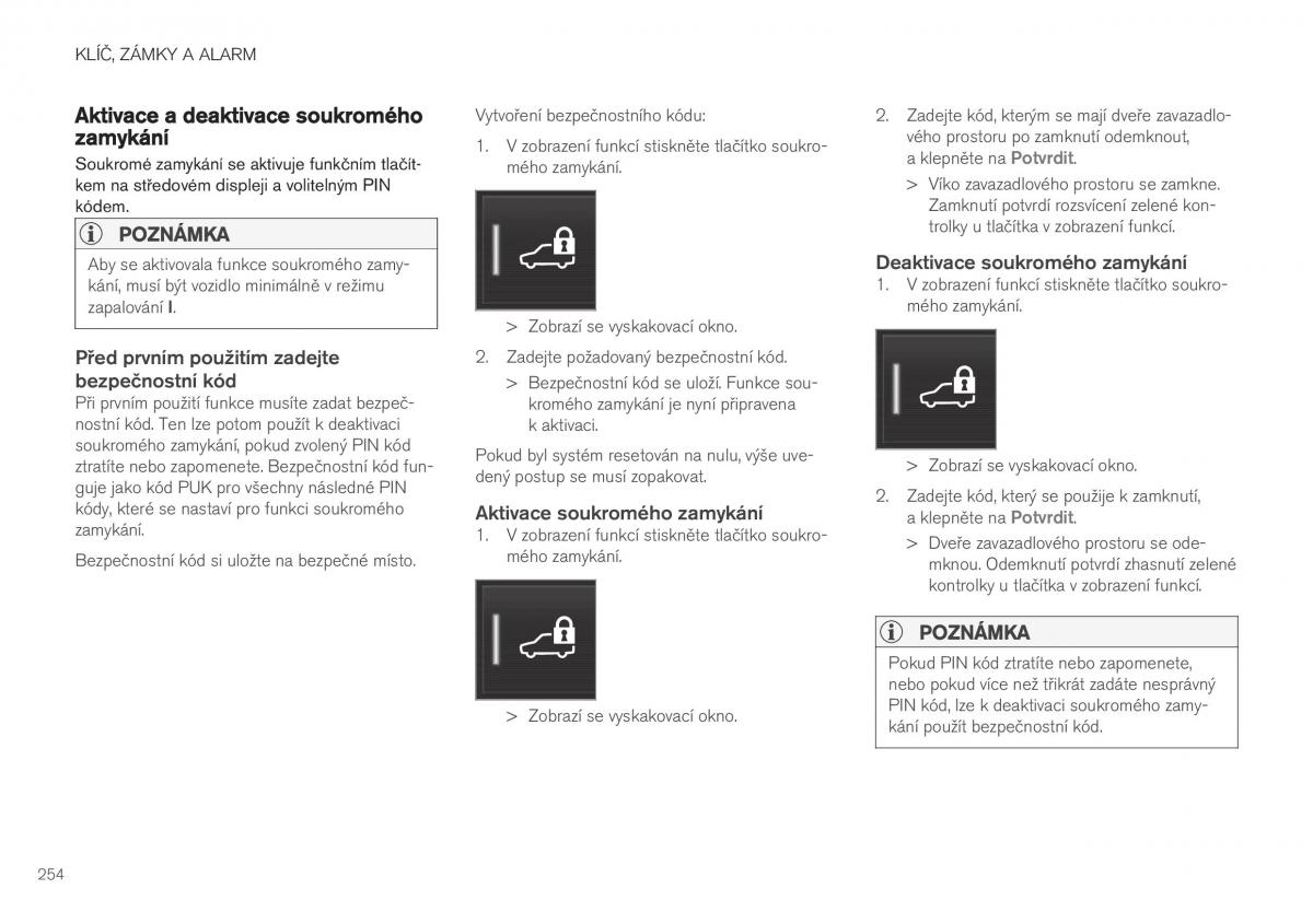 Volvo XC40 navod k obsludze / page 256