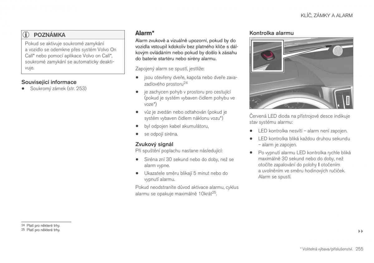 Volvo XC40 navod k obsludze / page 257