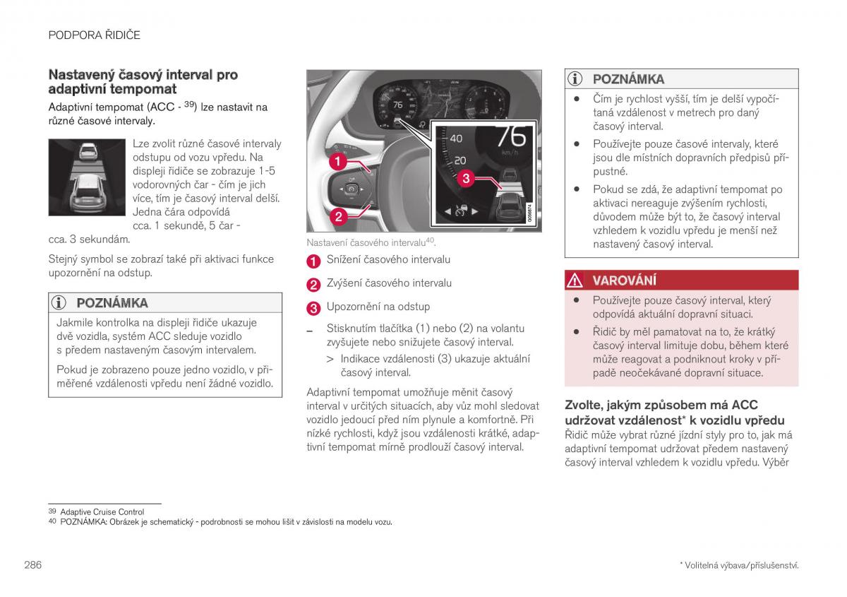 Volvo XC40 navod k obsludze / page 288