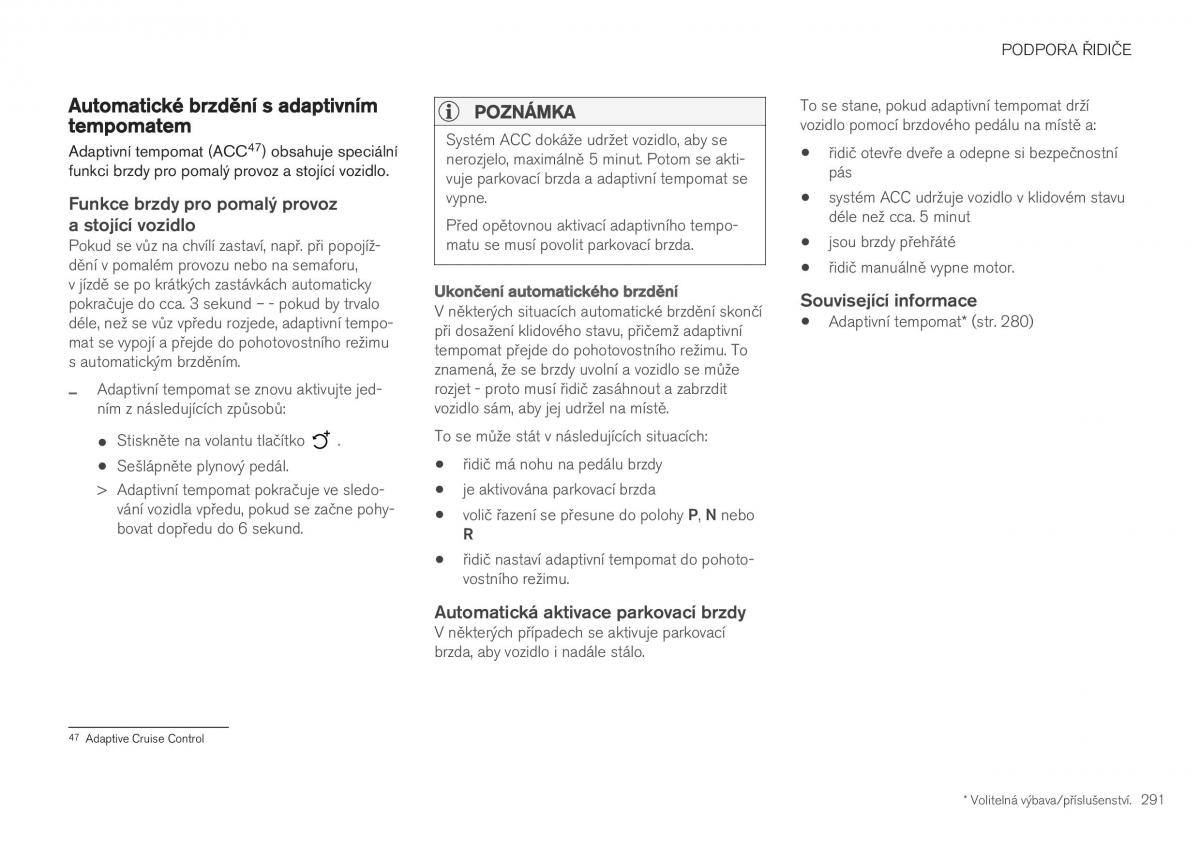 Volvo XC40 navod k obsludze / page 293