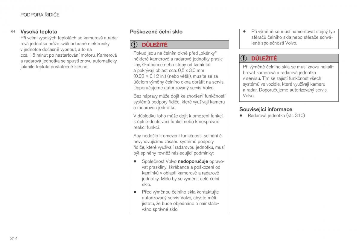 Volvo XC40 navod k obsludze / page 316